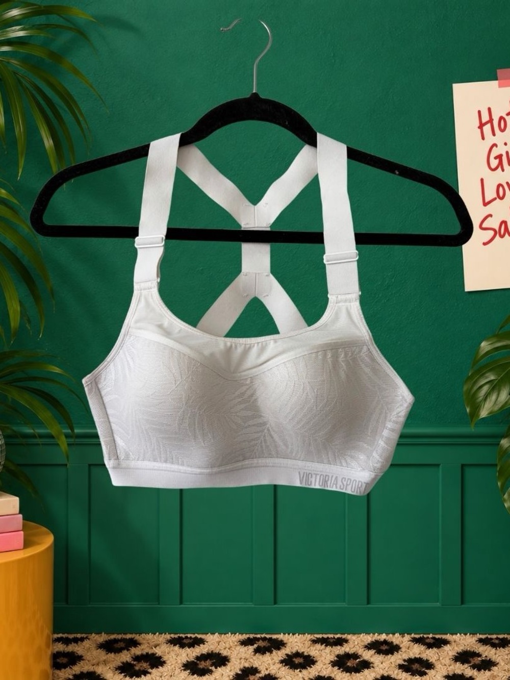 Victoria’s Secret Victoria Sport White Strappy Sports Bra 34B